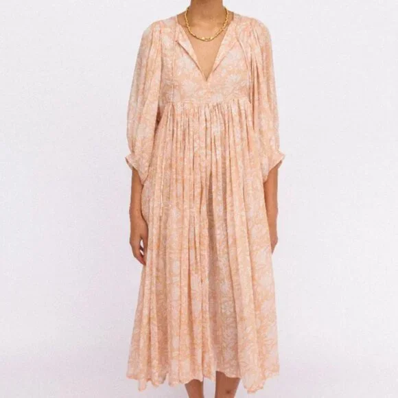 Daughters of India | Dresses | Daughters Of India Kyra Midi Dress In  Apricot Blush Size Xs | Poshmark